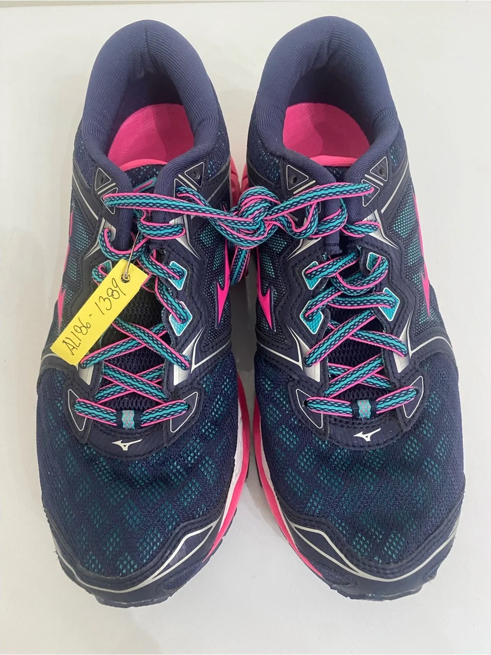 Mizuno Women's Navy Athletic Running Shoes with Pink Accents